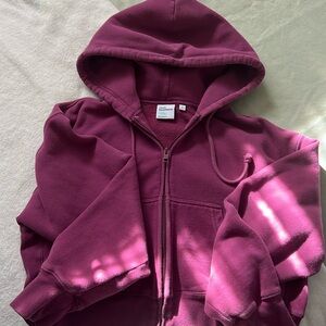 Aritzia TNA Sweatfleece Cozy Fleece Boyfriend Fit Zip Up Hoodie
